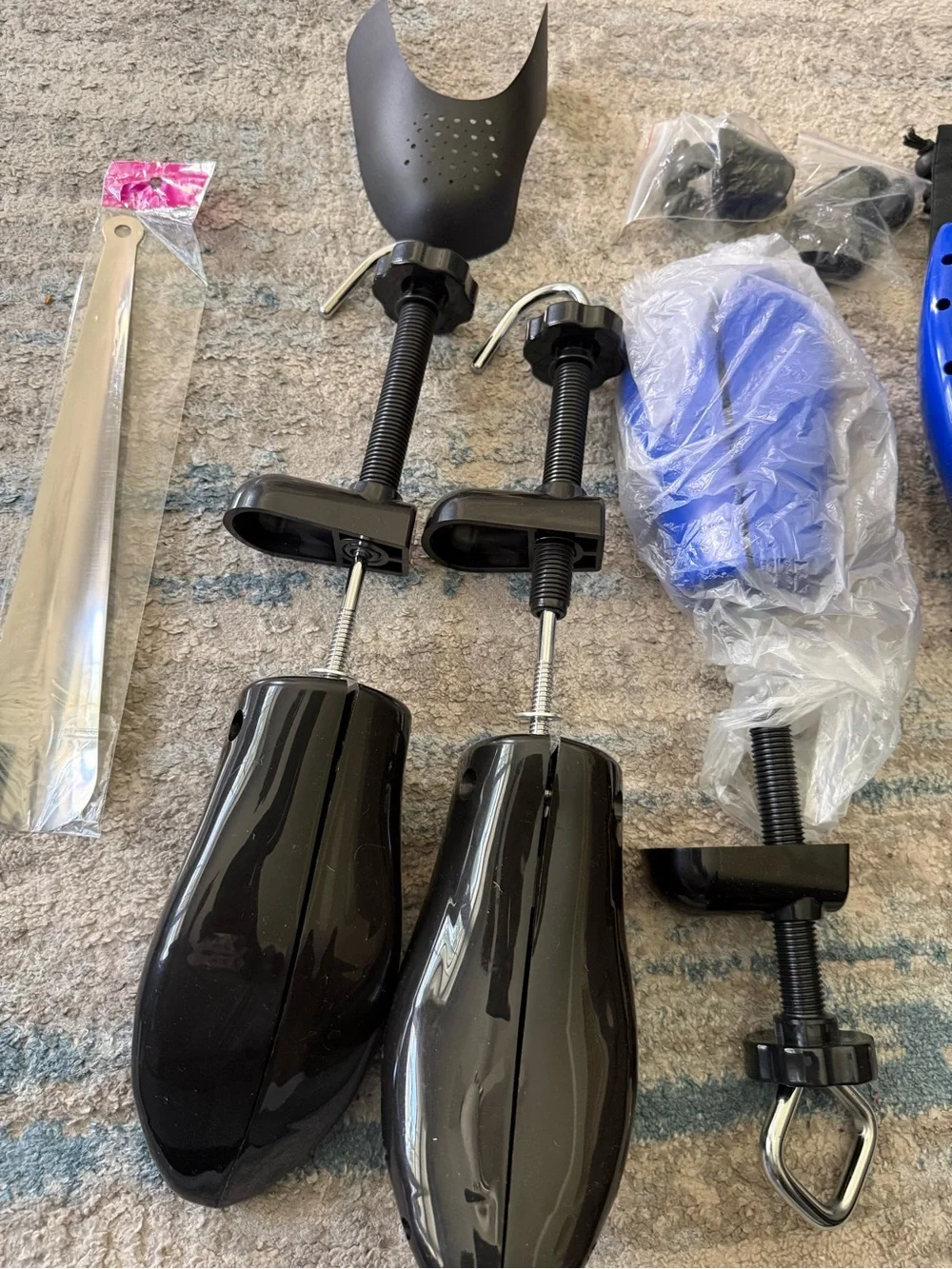 New shoe horn and  Shoe Trees with Clamps - Adjustable Shoe Stretchers